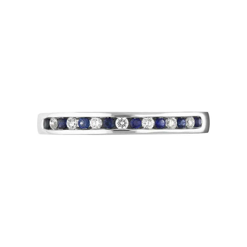 18ct White Gold Sapphire Diamond Half Eternity Ring sold by Jura Watches product image thumbnail 2