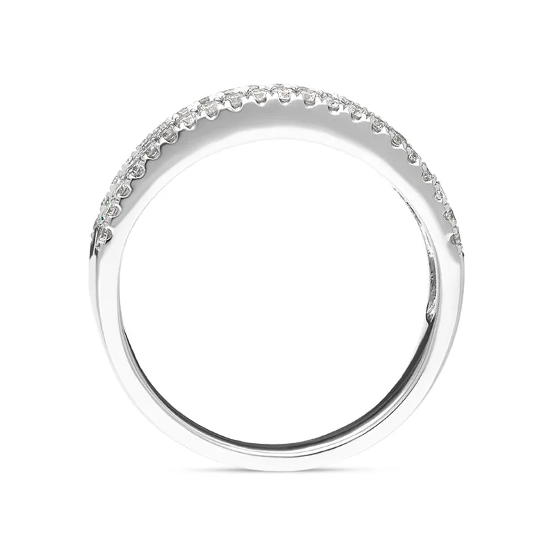 18ct White Gold Emerald Diamond Princess Round Brilliant Cut Half Eternity Ring D sold by Jura Watches product image thumbnail 3