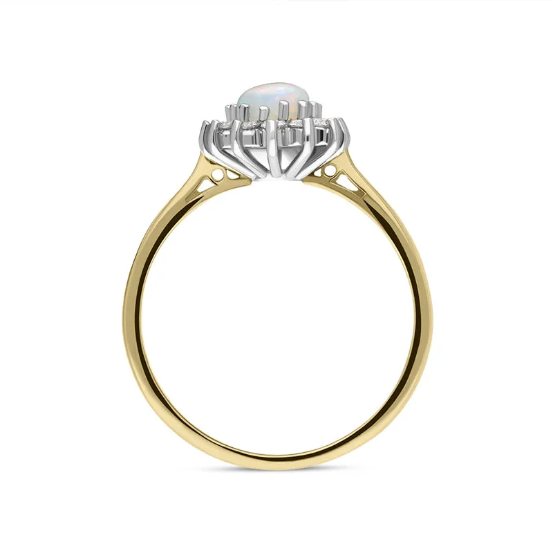 18ct Yellow Gold Opal Diamond Oval Cluster Ring sold by Jura Watches product image thumbnail 3