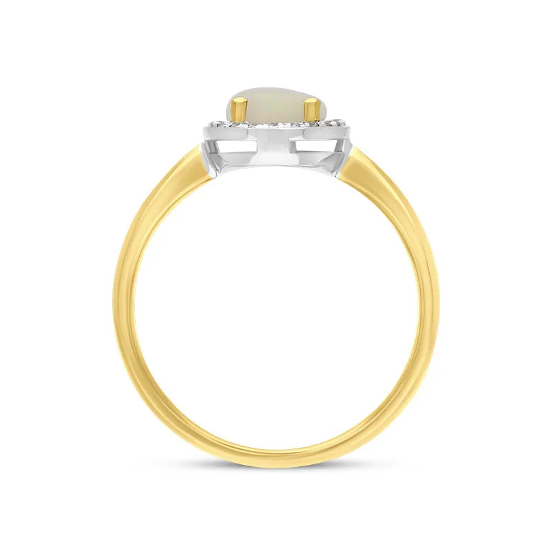 18ct Yellow Gold Opal Diamond Oval Cluster Ring sold by Jura Watches product image thumbnail 3