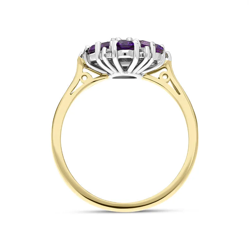 18ct Yellow Gold 0.98ct Amethyst Diamond Oval Cluster Ring sold by Jura Watches product image thumbnail 3