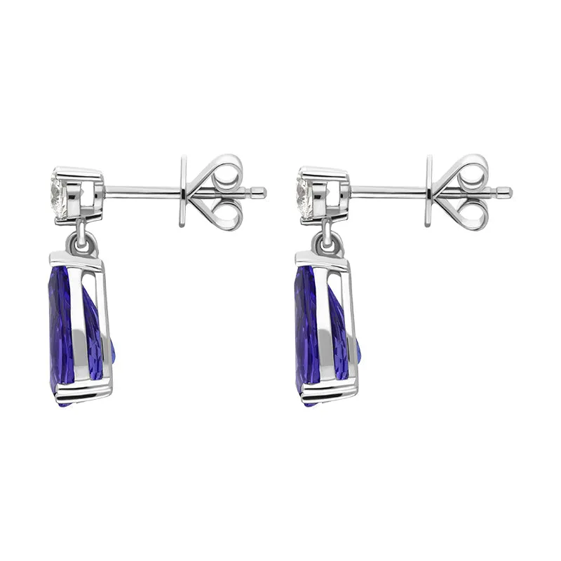 18ct White Gold Tanzanite Diamond Pear Cut Drop Earrings sold by Jura Watches product image thumbnail 2
