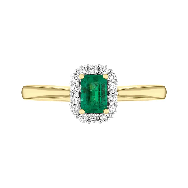 18ct Yellow Gold Emerald Diamond Emerald Cut Cluster Ring sold by Jura Watches product image thumbnail 2
