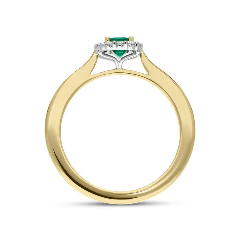 18ct Yellow Gold Emerald Diamond Emerald Cut Cluster Ring sold by Jura Watches product image thumbnail 3
