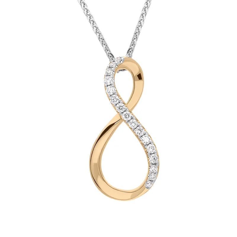 18ct Rose and White Gold Diamond Infinity Symbol Necklace sold by Jura Watches