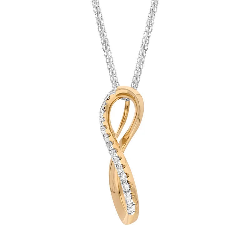 18ct Rose and White Gold Diamond Infinity Symbol Necklace sold by Jura Watches product image thumbnail 2