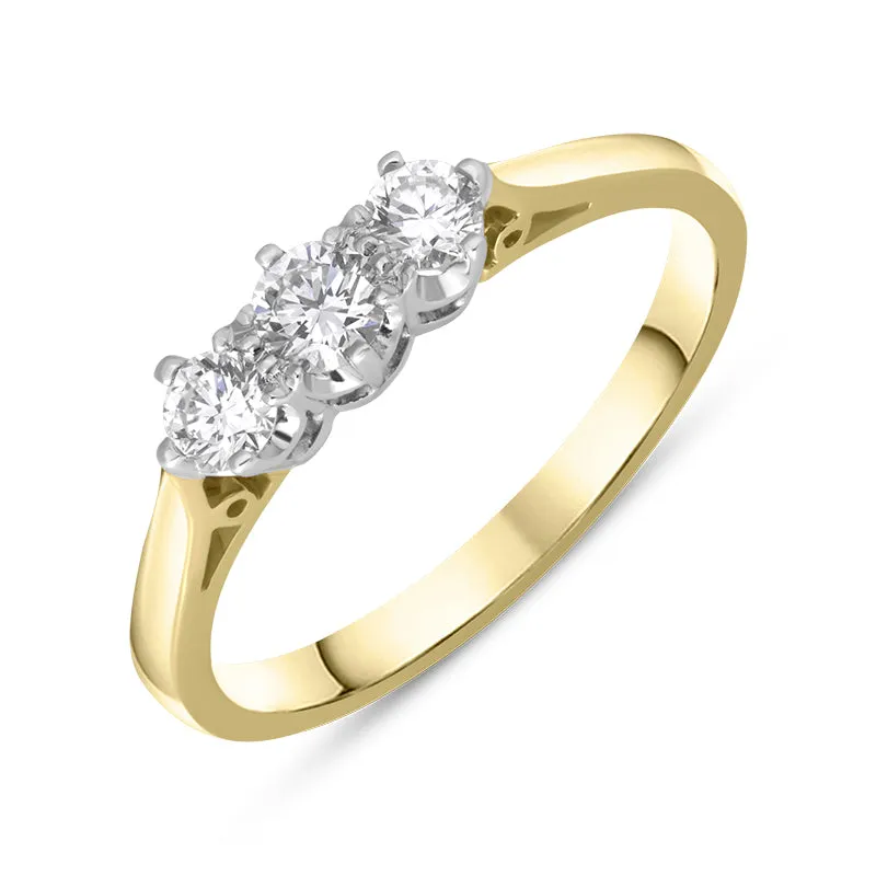 18ct Yellow Gold Diamond Three Stone Ring sold by Jura Watches