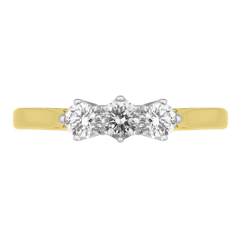 18ct Yellow Gold Diamond Three Stone Ring sold by Jura Watches product image thumbnail 2