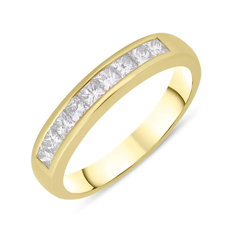 18ct Yellow Gold Diamond Princess Cut Nine Stone Half Eternity Ring sold by Jura Watches