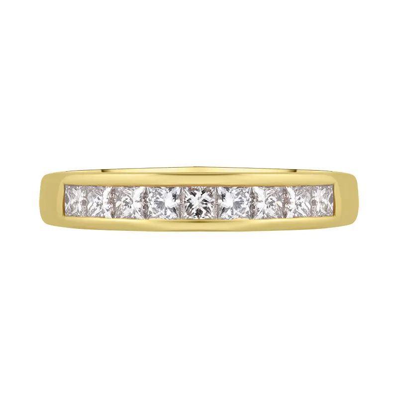 18ct Yellow Gold Diamond Princess Cut Nine Stone Half Eternity Ring sold by Jura Watches product image thumbnail 2