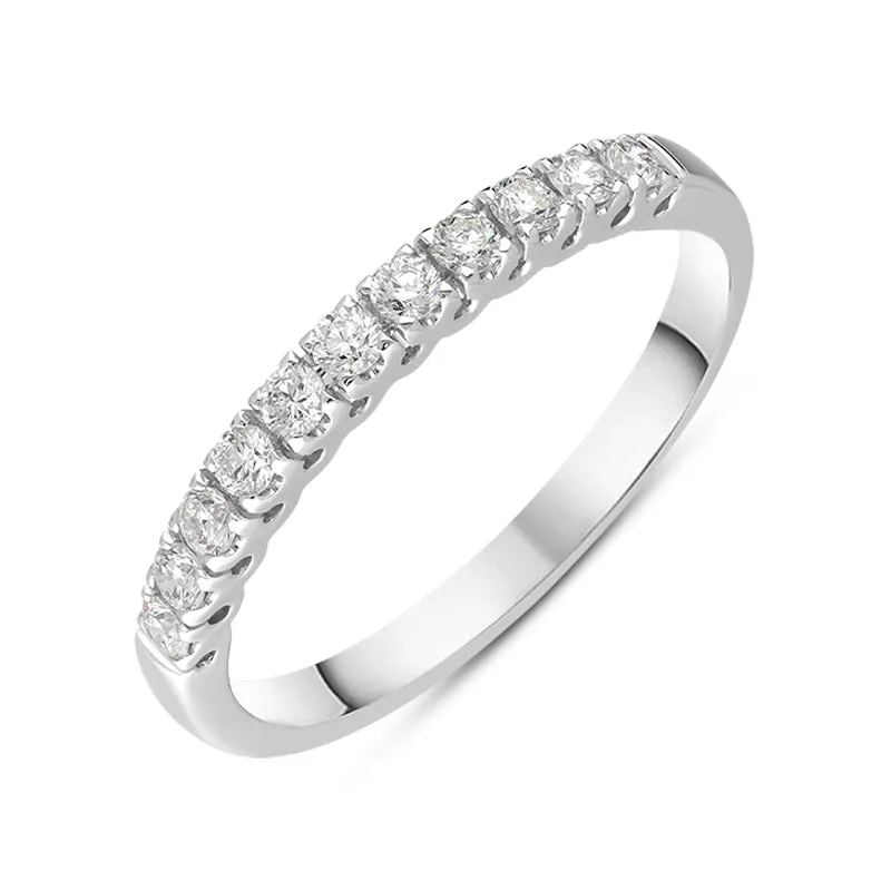 18ct White Gold Diamond Eleven Stone Half Eternity Ring sold by Jura Watches