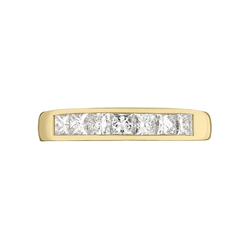 18ct Yellow Gold Diamond Princess Cut Channel Set Half Eternity Ring sold by Jura Watches product image thumbnail 2