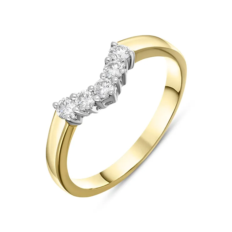 18ct Yellow Gold Diamond Five Stone V Set Eternity Ring sold by Jura Watches
