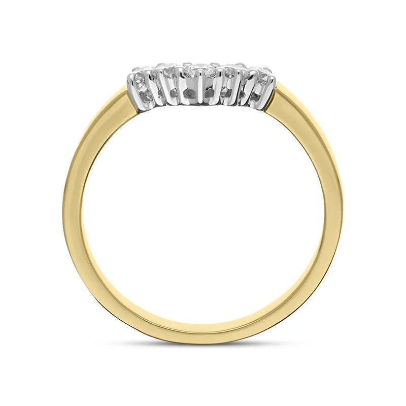 18ct Yellow Gold Diamond Five Stone V Set Eternity Ring sold by Jura Watches product image thumbnail 3
