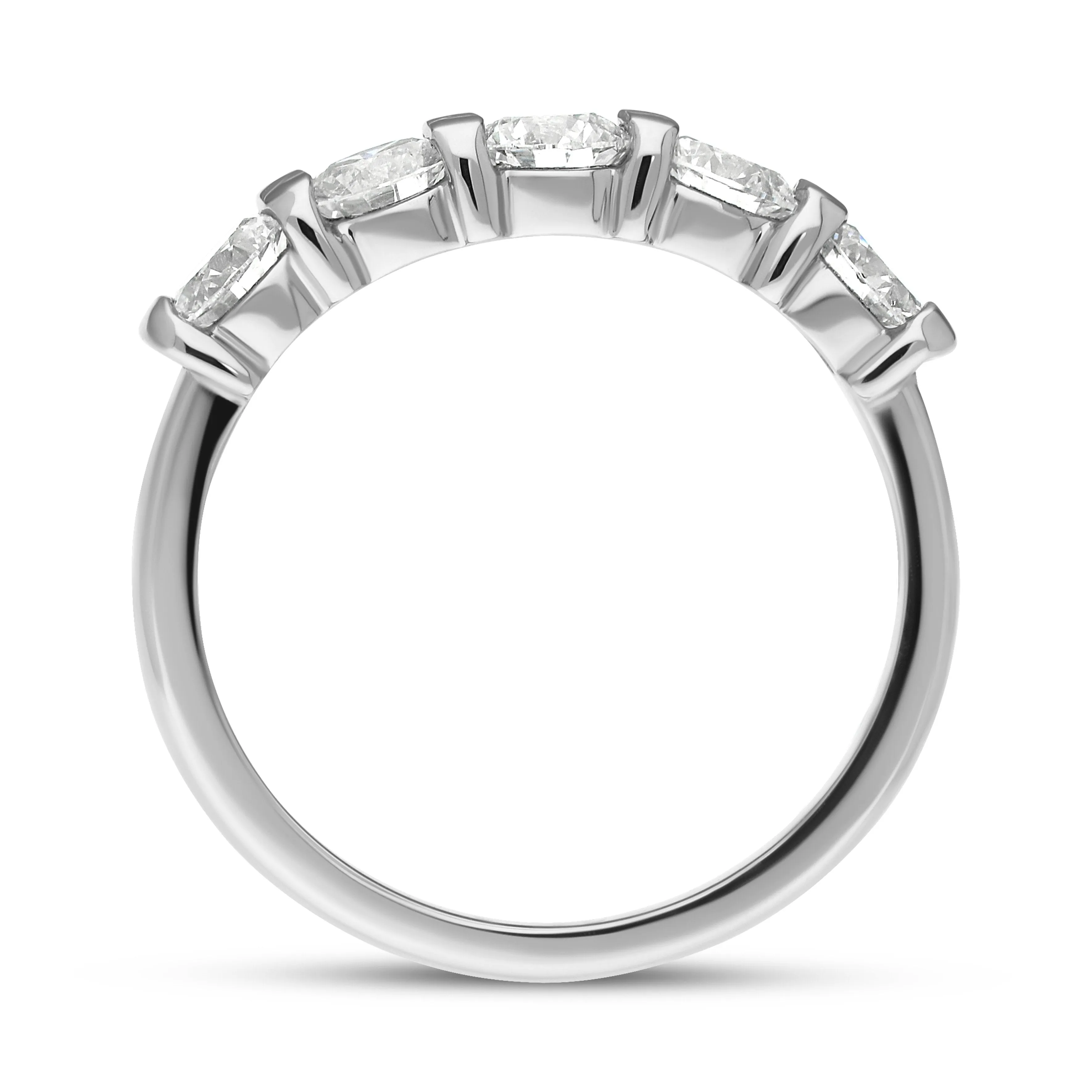 Platinum Diamond Five Stone Bar Set Half Eternity Ring sold by Jura Watches product image thumbnail 3