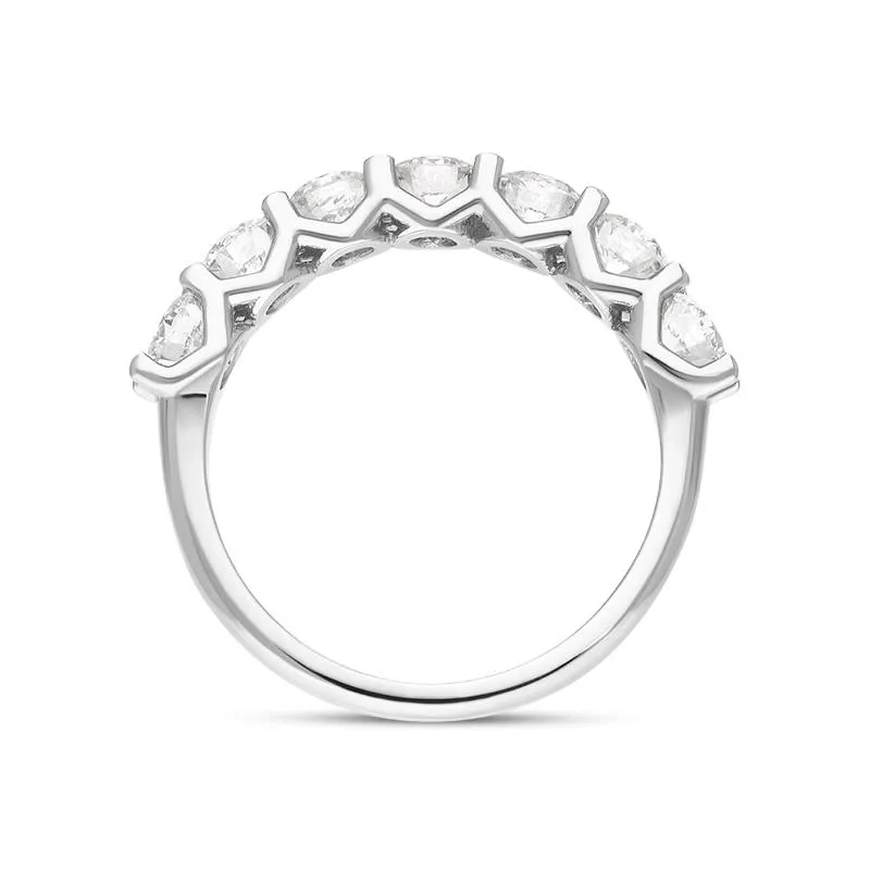 Platinum Diamond Seven Stone Claw Set Half Eternity Ring sold by Jura Watches product image thumbnail 3