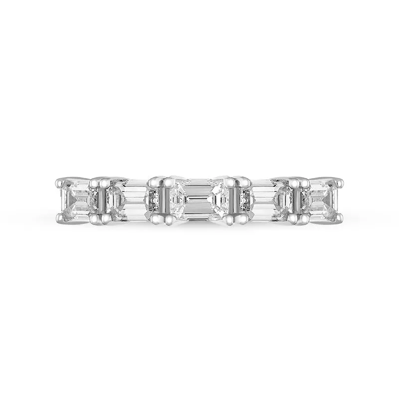 Platinum Diamond Five Stone Emerald Cut Half Eternity Ring sold by Jura Watches product image thumbnail 2