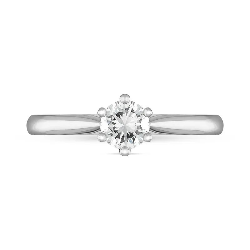 Platinum 0.40ct Diamond Round Brilliant Cut Six Claw Wed Fit Solitaire Ring sold by Jura Watches product image thumbnail 2
