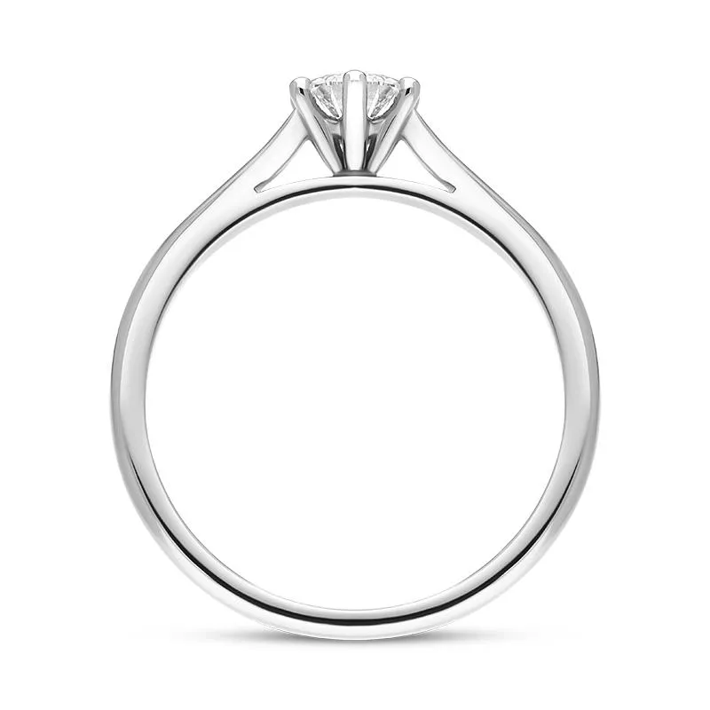 Platinum 0.40ct Diamond Round Brilliant Cut Six Claw Wed Fit Solitaire Ring sold by Jura Watches product image thumbnail 3