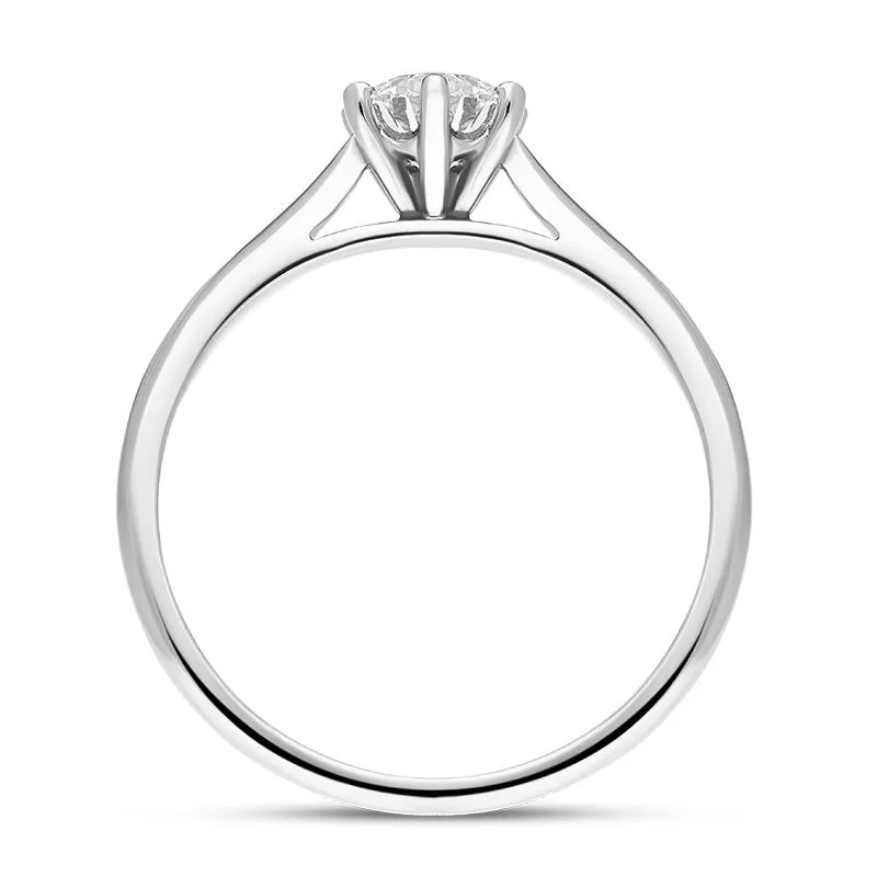 Platinum 0.50ct Diamond Round Brilliant Cut Six Claw Wed Fit Solitaire Ring sold by Jura Watches product image thumbnail 3