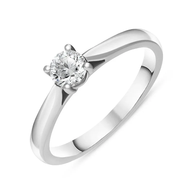Platinum 0.40ct Diamond Round Brilliant Cut Four Claw Solitaire Ring sold by Jura Watches