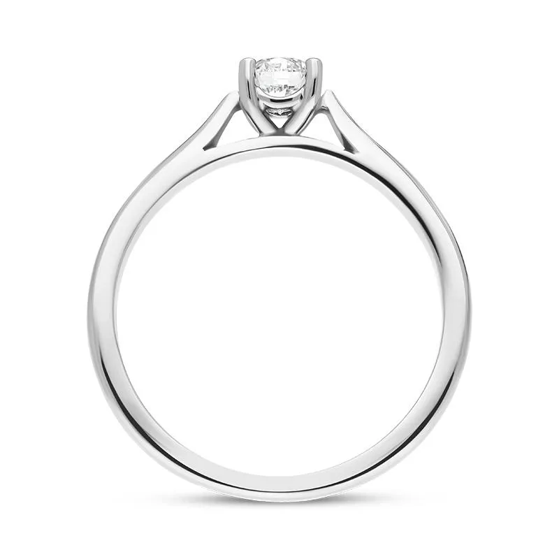 Platinum 0.40ct Diamond Round Brilliant Cut Four Claw Solitaire Ring sold by Jura Watches product image thumbnail 3