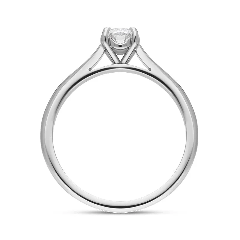 Platinum 0.46ct Diamond Oval Cut Four Claw Solitaire Ring sold by Jura Watches product image thumbnail 3
