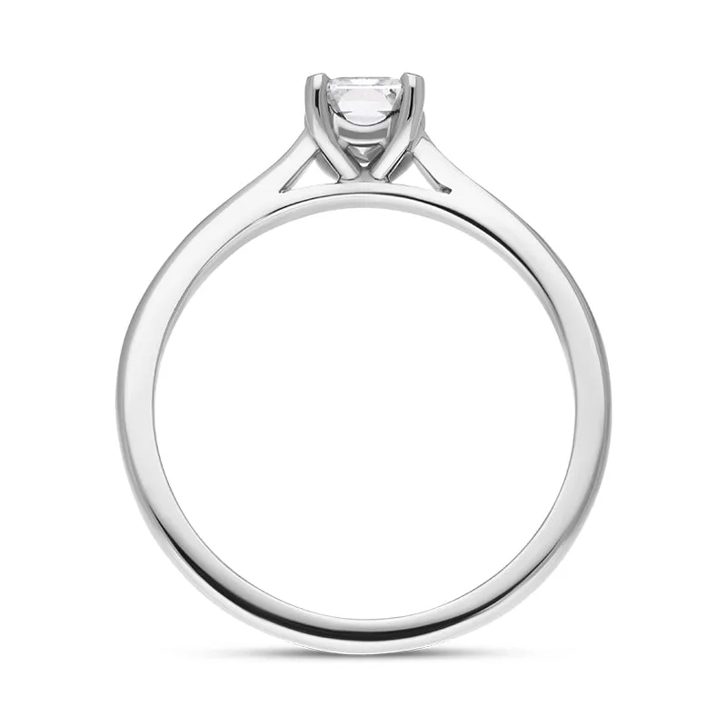 Platinum 0.64ct Diamond Emerald Cut Solitaire Ring sold by Jura Watches product image thumbnail 3