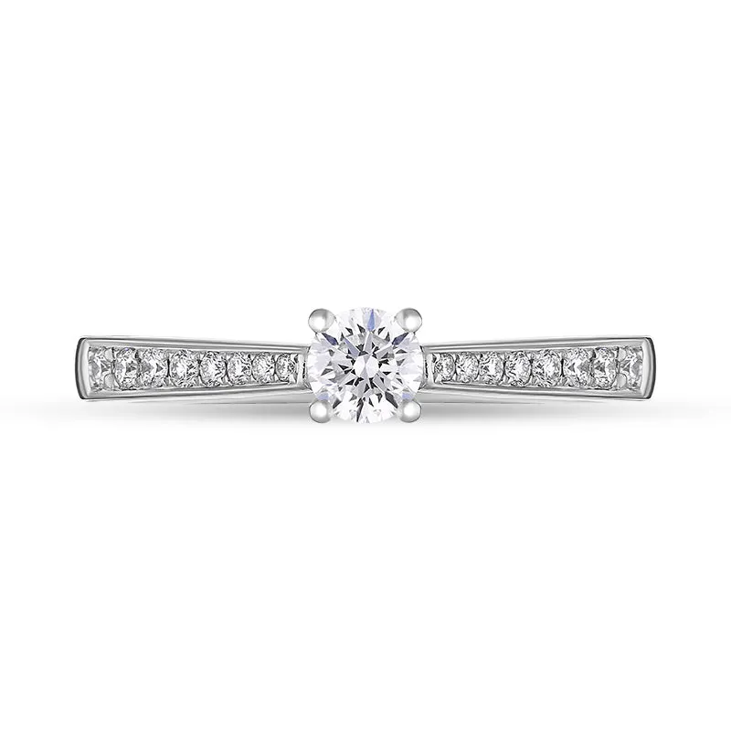 Platinum Diamond Shoulder Set Solitaire Ring sold by Jura Watches product image thumbnail 2