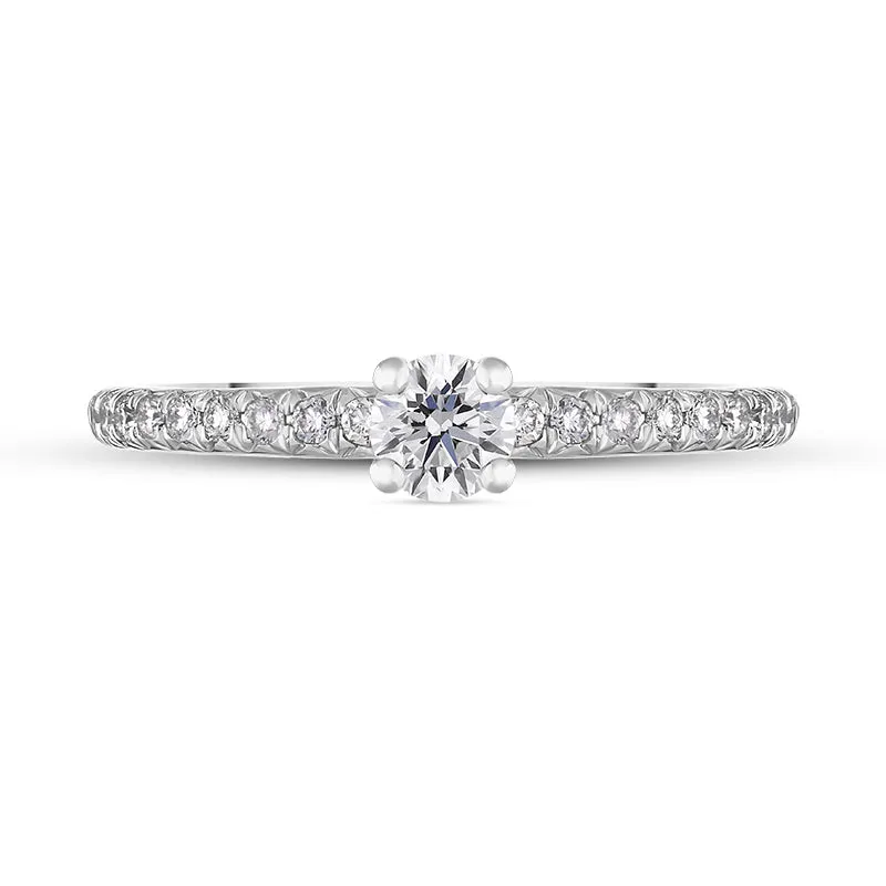 Platinum Diamond Shoulder Set Solitaire Ring sold by Jura Watches product image thumbnail 2