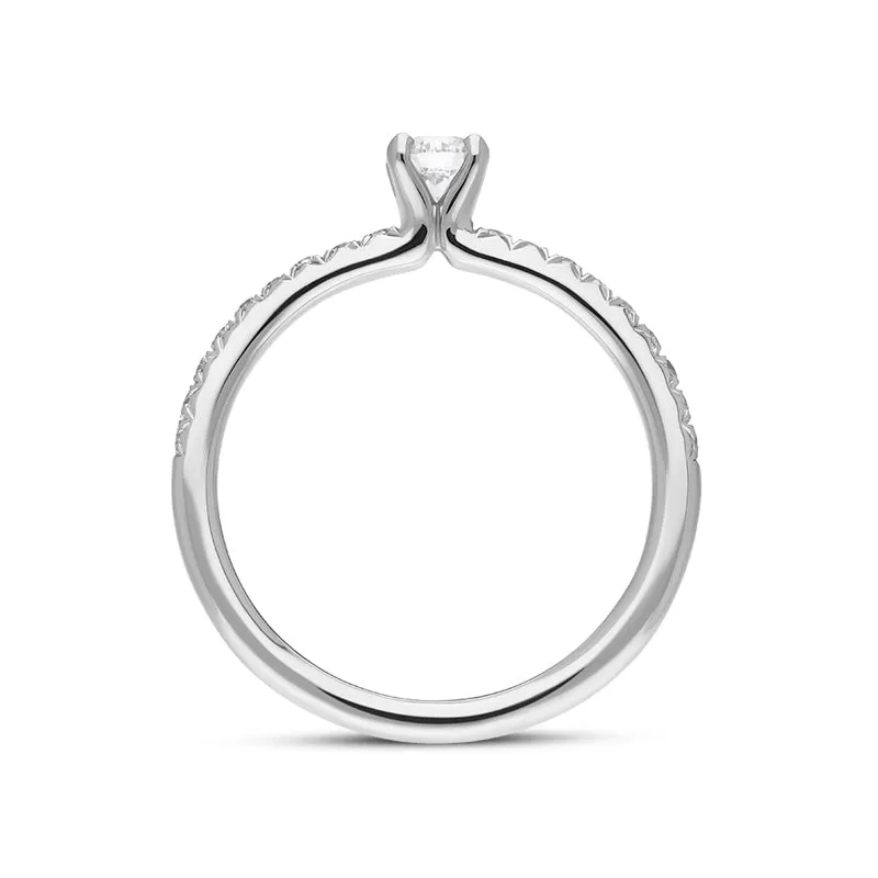 Platinum Diamond Shoulder Set Solitaire Ring sold by Jura Watches product image thumbnail 3