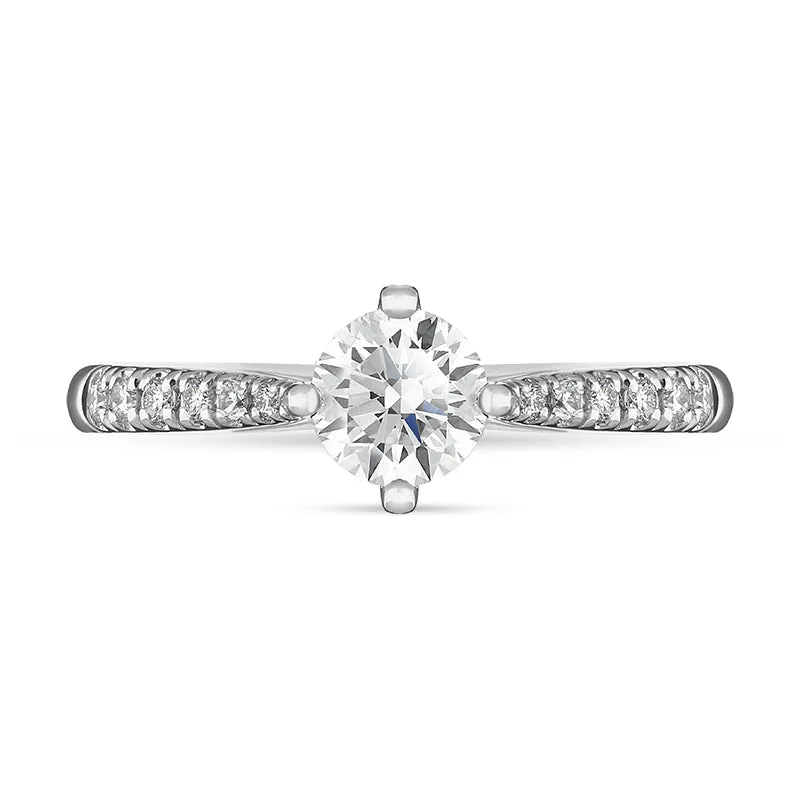 Platinum 0.85ct Diamond Shoulder Set Solitaire Ring sold by Jura Watches product image thumbnail 2