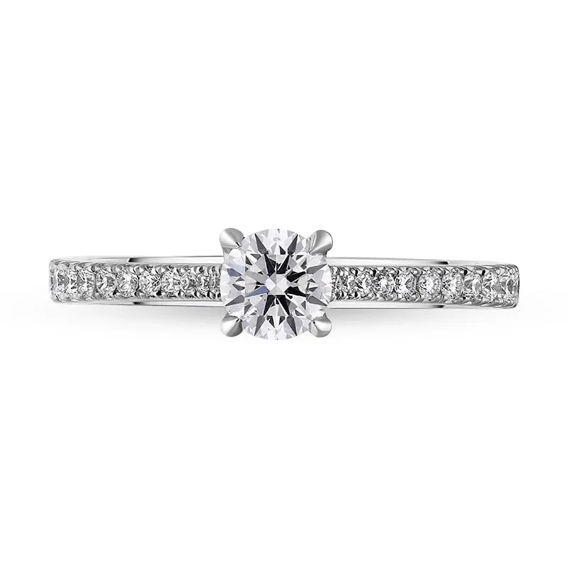 Platinum 0.62ct Diamond Round Brilliant Cut Shoulder Set Solitaire Ring sold by Jura Watches product image thumbnail 2