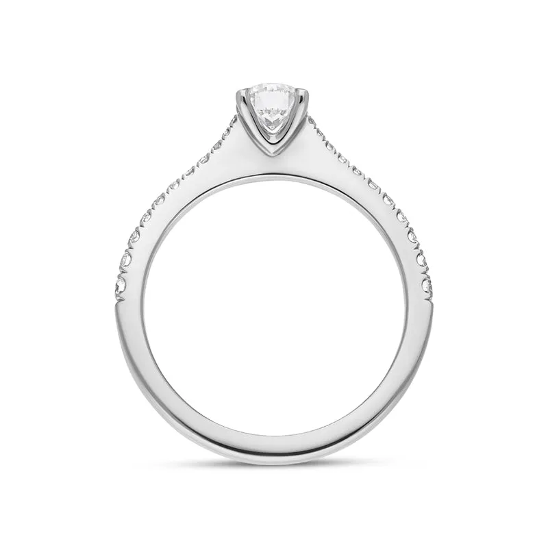 Platinum 0.62ct Diamond Round Brilliant Cut Shoulder Set Solitaire Ring sold by Jura Watches product image thumbnail 3
