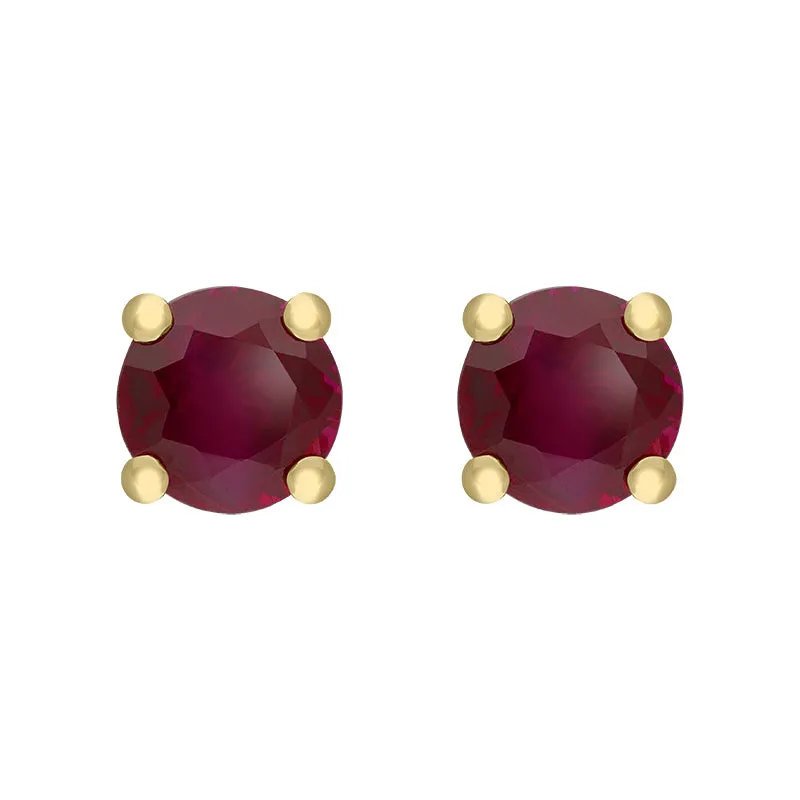 18ct Yellow Gold 0.64ct Ruby Claw Set Stud Earrings sold by Jura Watches