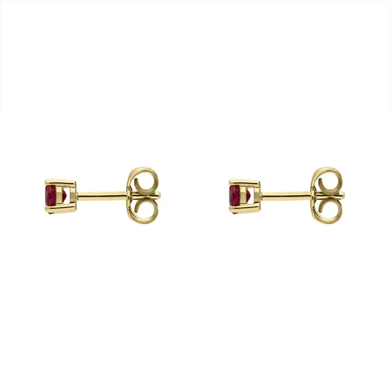 18ct Yellow Gold 0.64ct Ruby Claw Set Stud Earrings sold by Jura Watches product image thumbnail 2