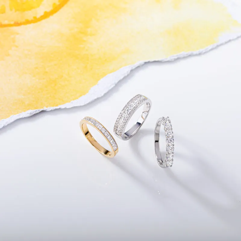 18ct White Gold Diamond Three Row Half Eternity Ring sold by Jura Watches product image thumbnail 4