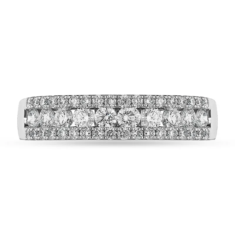 18ct White Gold Diamond Three Row Half Eternity Ring sold by Jura Watches product image thumbnail 2