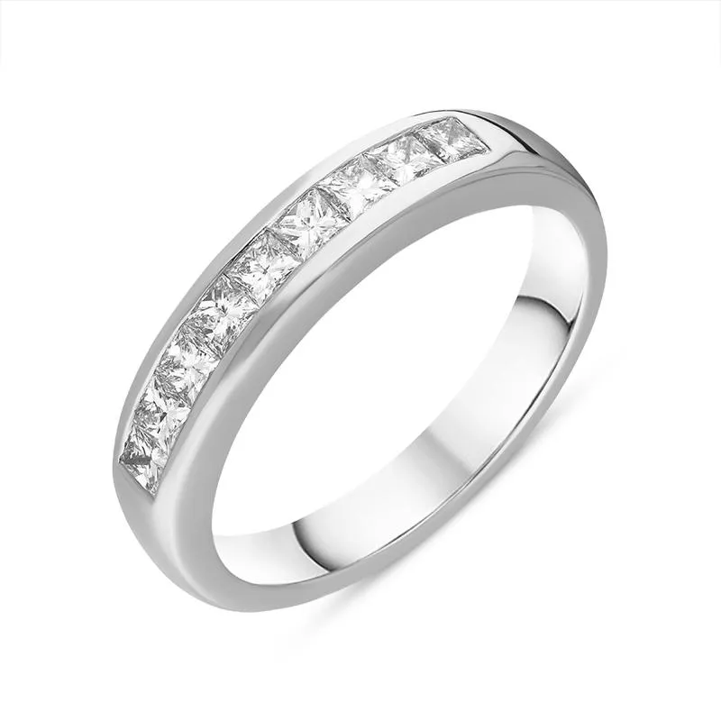 Platinum Diamond Princess Cut Nine Stone Half Eternity Ring sold by Jura Watches