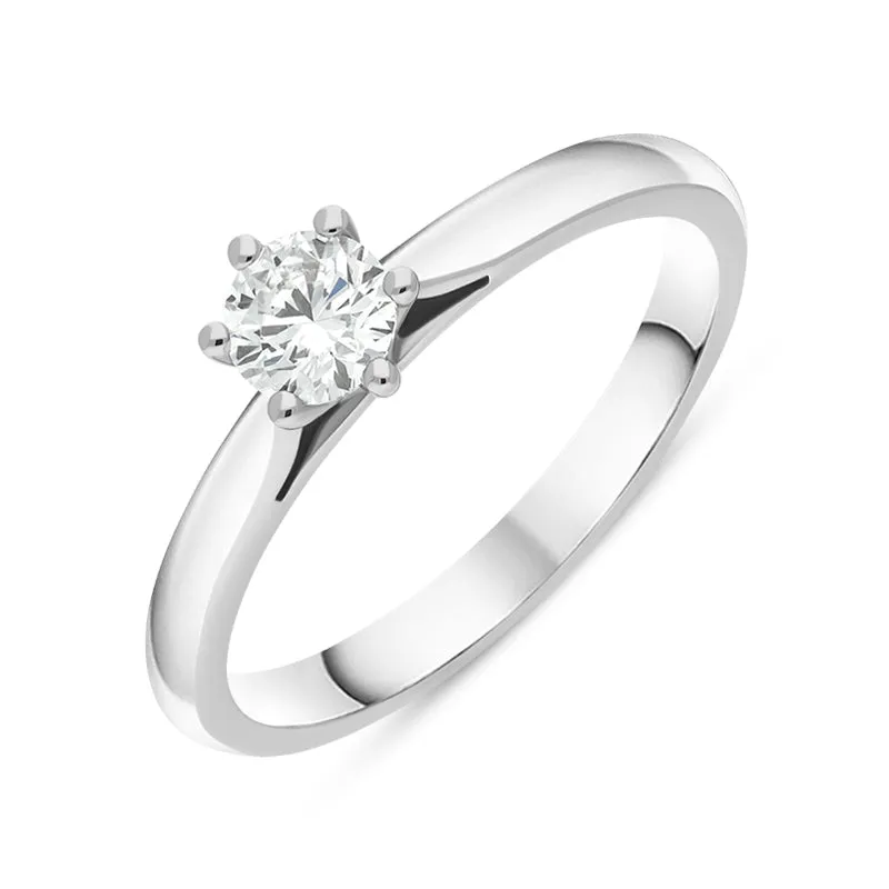 Platinum 0.33ct Diamond Round Brilliant Cut Six Claw Solitaire Ring sold by Jura Watches