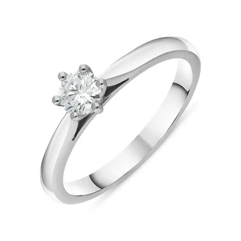 Platinum 0.26ct Diamond Round Brilliant Cut Six Claw Solitaire Ring sold by Jura Watches