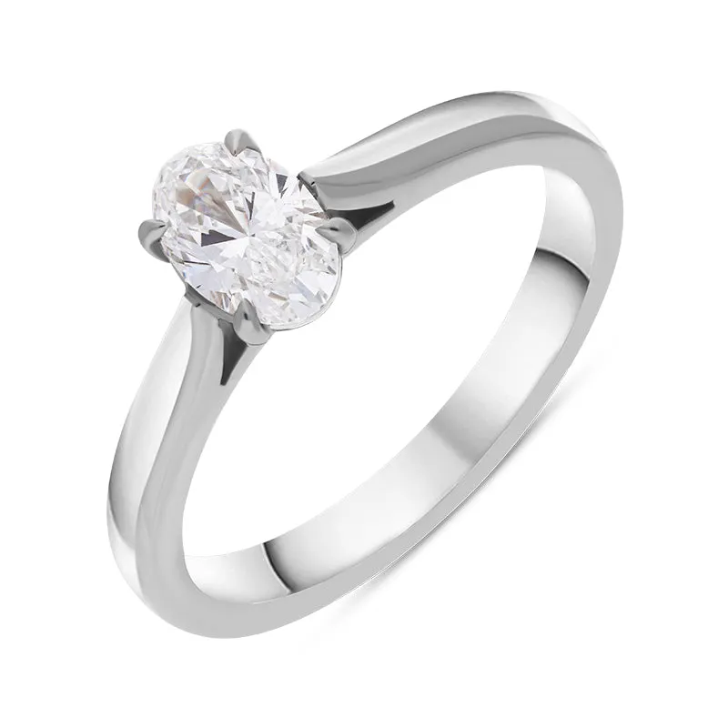 Platinum 0.60ct Diamond Oval Cut Solitaire Ring sold by Jura Watches