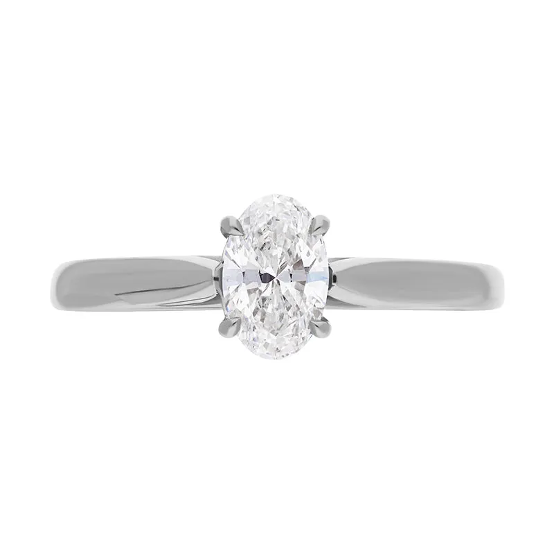 Platinum 0.60ct Diamond Oval Cut Solitaire Ring sold by Jura Watches product image thumbnail 3