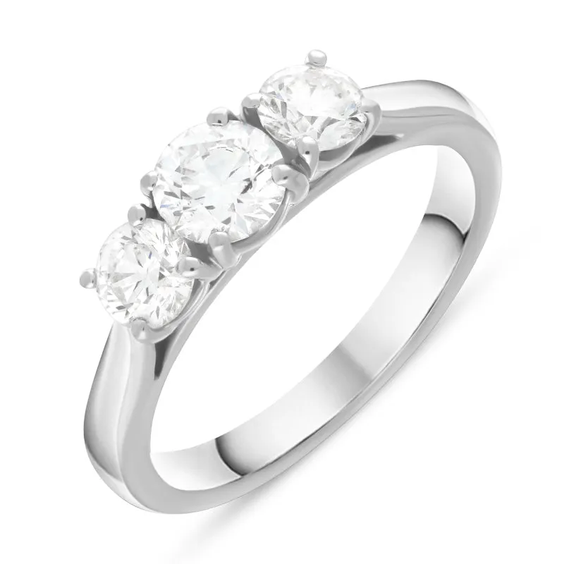 Platinum 1.03ct Diamond Three Stone Ring sold by Jura Watches