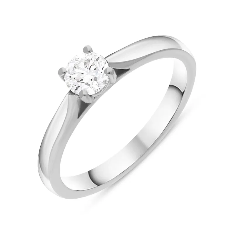 Platinum 0.40ct Diamond Round Brilliant Cut Claw Set Solitaire Ring sold by Jura Watches