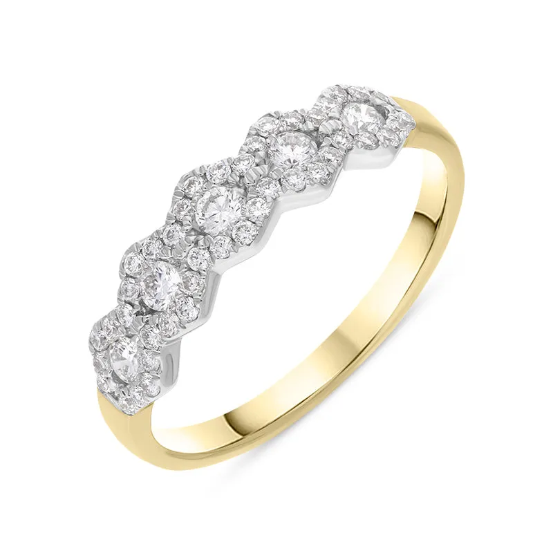 18ct Yellow Gold 0.43ct Diamond Half Eternity Cluster Ring sold by Jura Watches