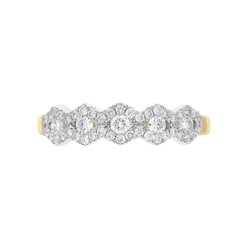 18ct Yellow Gold 0.43ct Diamond Half Eternity Cluster Ring sold by Jura Watches product image thumbnail 2