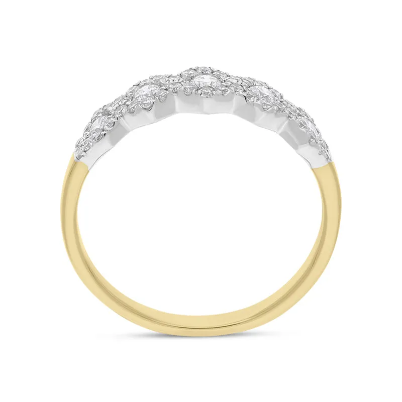 18ct Yellow Gold 0.43ct Diamond Half Eternity Cluster Ring sold by Jura Watches product image thumbnail 3
