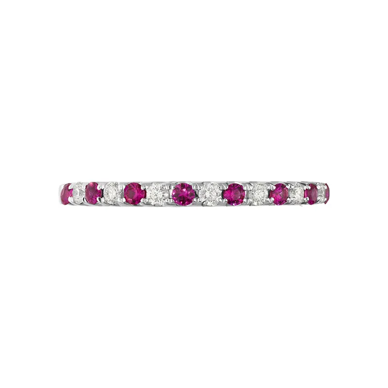 18ct White Gold Ruby Diamond Half Eternity Ring sold by Jura Watches product image thumbnail 2