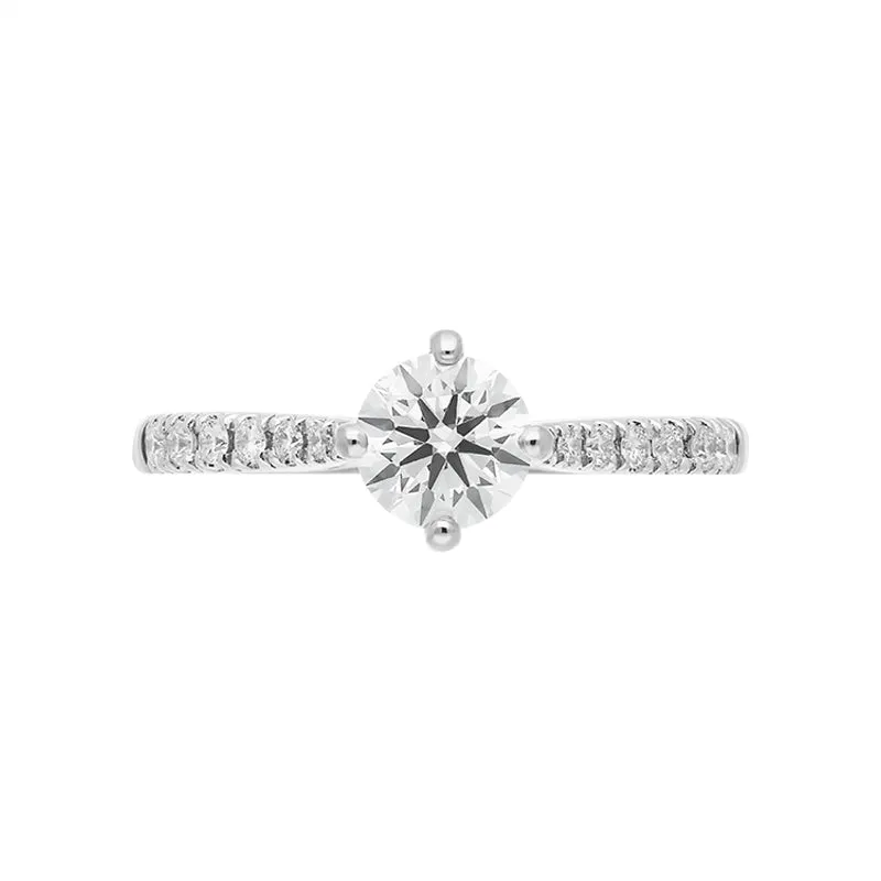 Platinum 0.84ct Diamond Shoulder Solitaire Ring sold by Jura Watches product image thumbnail 2